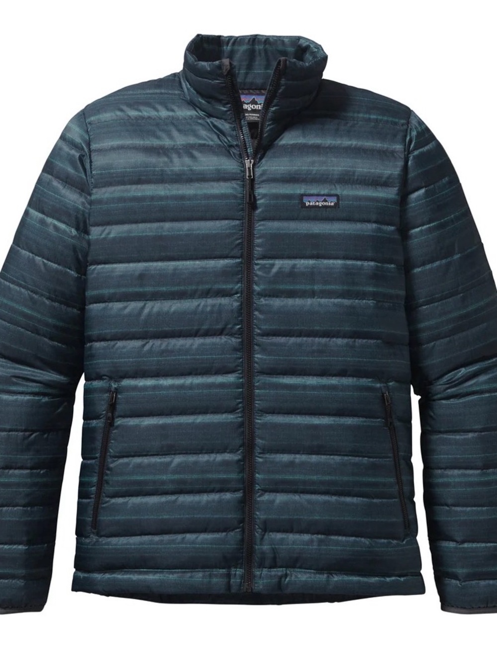Patagonia Men's Dark Teal and Navy Quilted Down Jacket